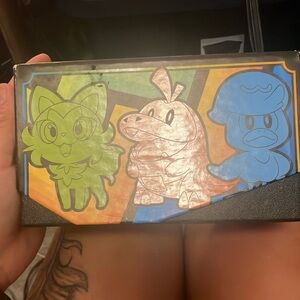 Pokemon Trading Card Box - Green, Orange, Blue
